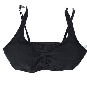 Gilly Hicks MEDIUM Ribbed Bralette Womens Black Minimalist Basics
